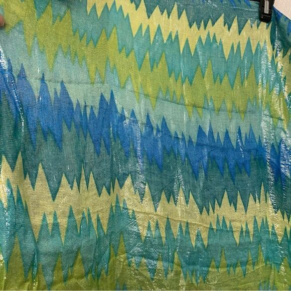Green teal aqua mermaid Blue Kelly green lightweight metallic infinity scarf - Picture 4 of 10
